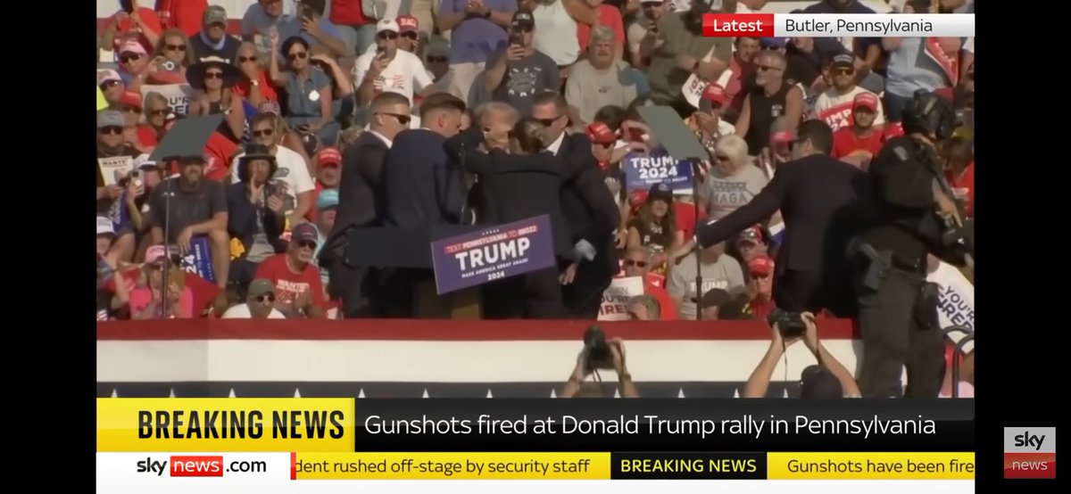 Massive respect to the secret service. Literally putting their bodies in front of <a href="/realDonaldTrump/">Donald J. Trump</a> as a human shield. Those agents are heroes.