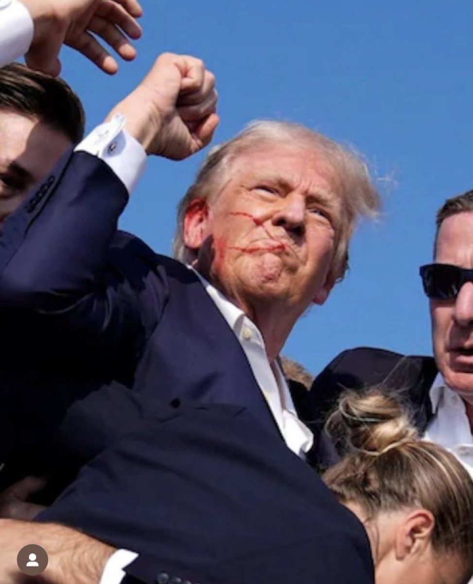 memesmaximalist's tweet photo. @koreanjewcrypto Trump gets shot in the $EAR and then holds up his fist for America! https://t.co/H8IH7Nm7Ak