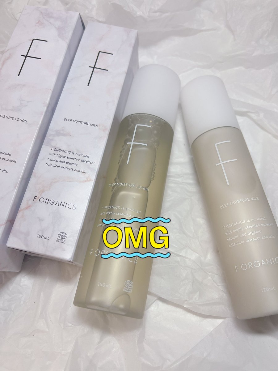 T5mZh4's tweet photo. @cosmekitchen さんの企画で
 #FORGANICS のセットいただきました☺️🎁

化粧水はトロみでしっかり保湿される🩵
乳液はサラッとしてて今の時期超ありがたいっ
そしてポンプタイプで楽‼️
＋お花の良い香り🌷
これ凄く好きです✨

めちゃ嬉しい🥳✨

#コスメキッチンオーガニックデイズ
#どーなつ当選報告 https://t.co/QITCXfABPr