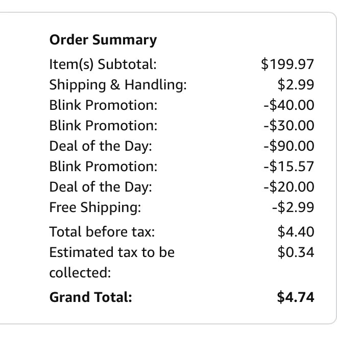 BandarsBounties's tweet image. Someone at Amazon is for sure getting fired 😂

You could add 3 of these Blink Cameras to cart and your total would drop to $4 😭

Could order 5 times too so 15 items total 🆓