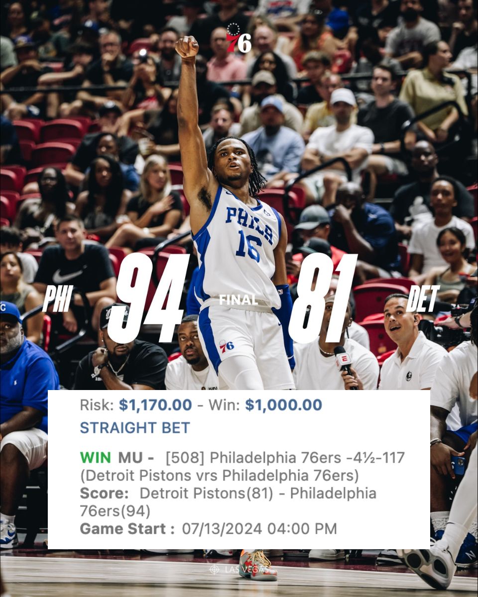 QuanNFL's tweet photo. Another 'right side' winner. 

76ers (-4.5) wins by 13 ✅

#NBASummerLeague moves to 5-1 https://t.co/UzzRtbi6zt