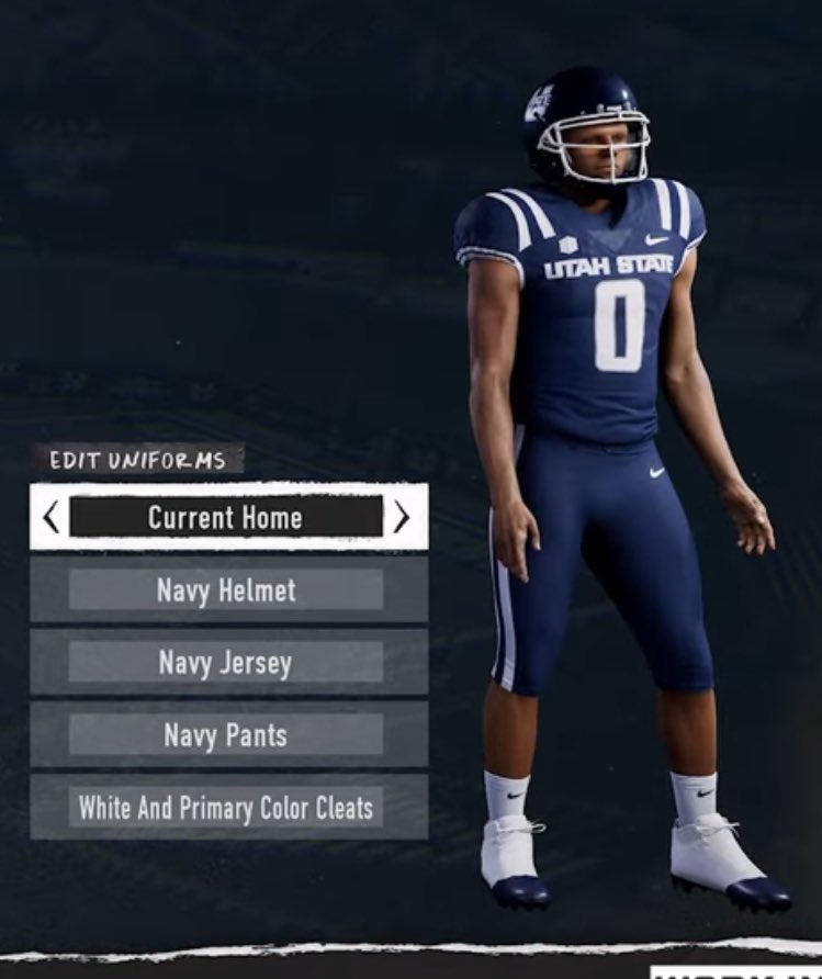 Here are Utah State's uniforms in College Football 25, for those