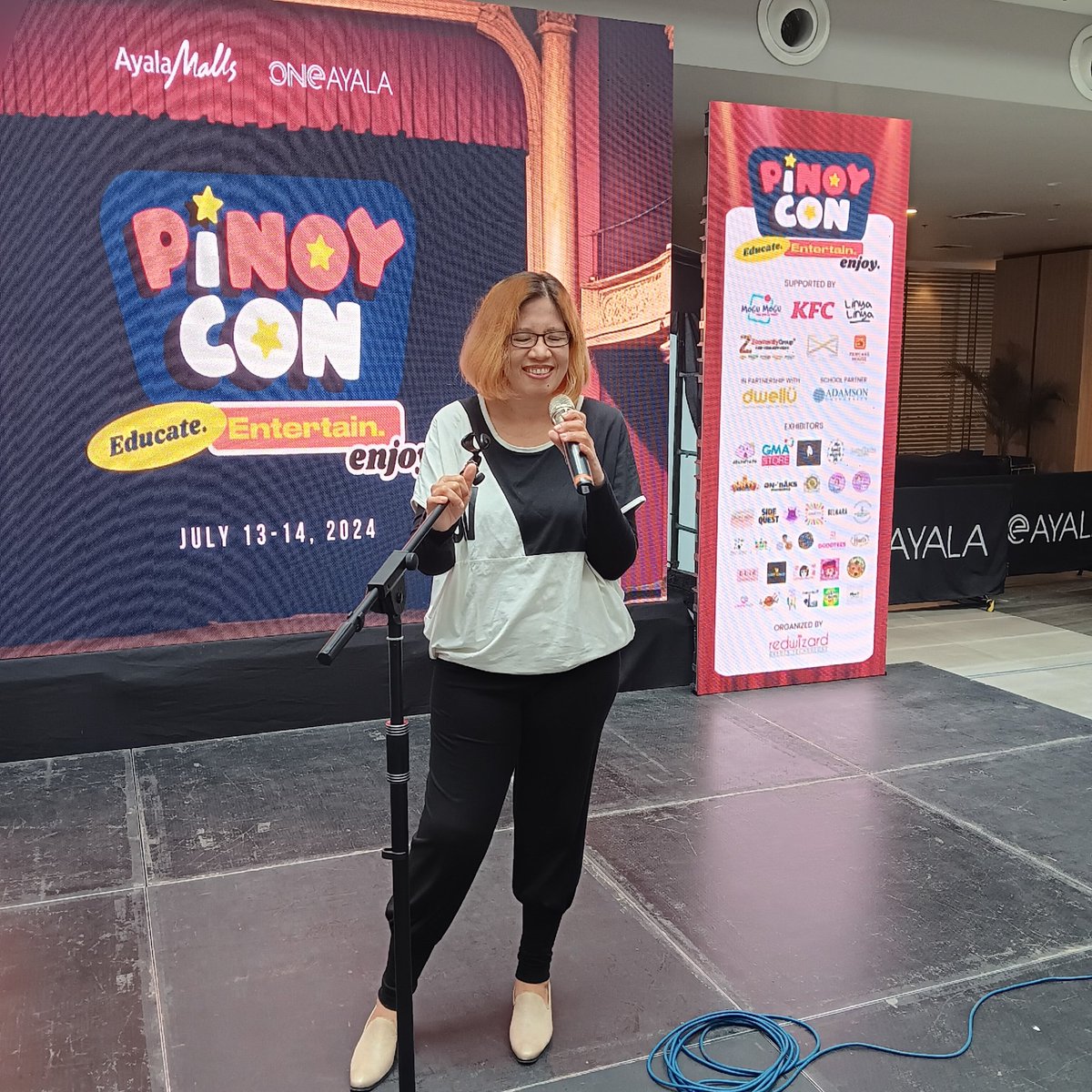 kookytuason's tweet photo. Sound check for hosting duty here at One Ayala for Pop Up Play Asia's Pinoy Con. Bigkas Pilipinas Open Jam at 11am and KFC Stage Time 12nn 😊 

#bigkaspilipinas #openjam #kookytuason #spokenword #poetry #manilaph #PinoyCon #popupplayasia #OneAyala #KFC https://t.co/v8T5RWl0DW