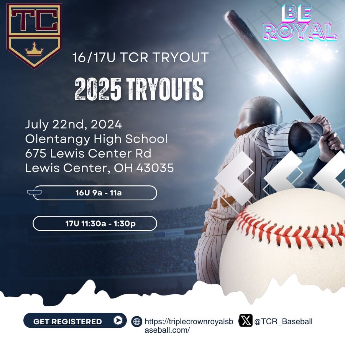 The TC Royals are announcing that our tryout registration is live for the 16/17U teams for the 25’ season.  

instagram.com/triple_crown_r…

Registration Link: 

docs.google.com/forms/d/e/1FAI…