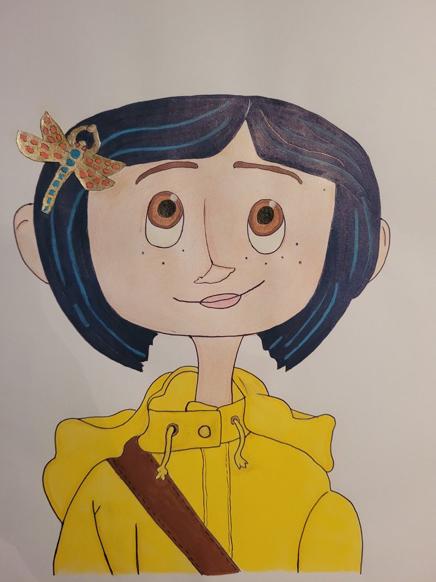 Coraline fanart 🥰 #coraline #coralinejones #coralineedit #coralinemovie #halloween #coralinedoll #art #laika #othermother #coralinecosplay #laikastudios #timburton #neilgaiman #coralineedits #like #coralinefanart #fanart #drawing #laika