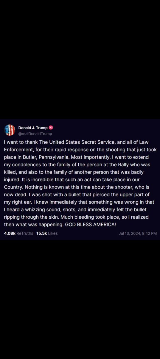 nirbhaysirohi's tweet photo. God just spared President Trumps life!ππ½πΊπΈ
The bullet grazed his ear! Pray for him right now! #Prayfor45 https://t.co/H5QesH0s9i