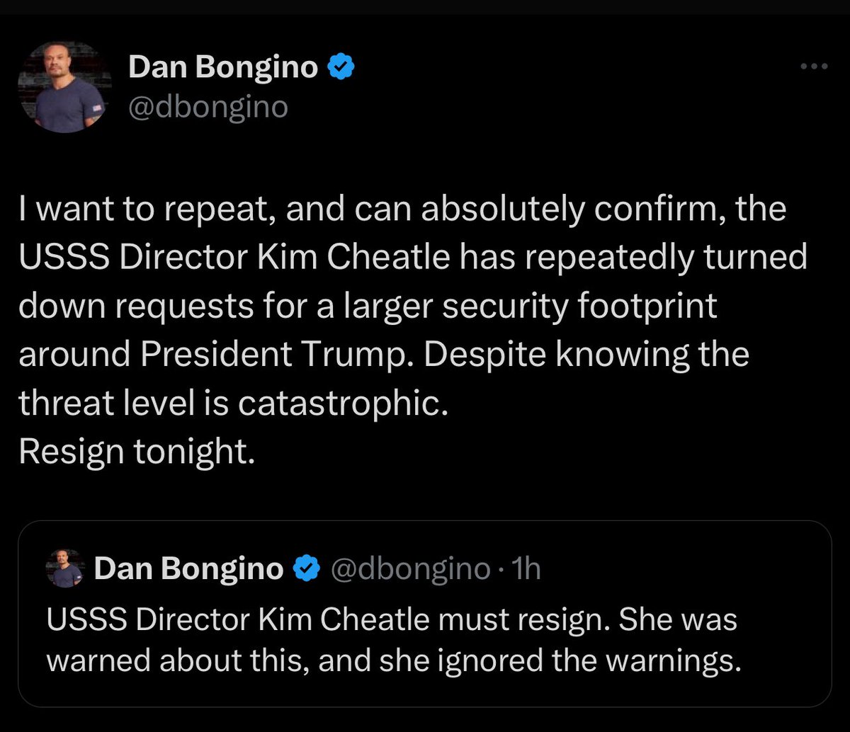NEW: Former Secret Service agent <a href="/dbongino/">Dan Bongino</a> with further confirmation that the Biden administration repeatedly turned down Trump’s Secret Service requests for enhanced security