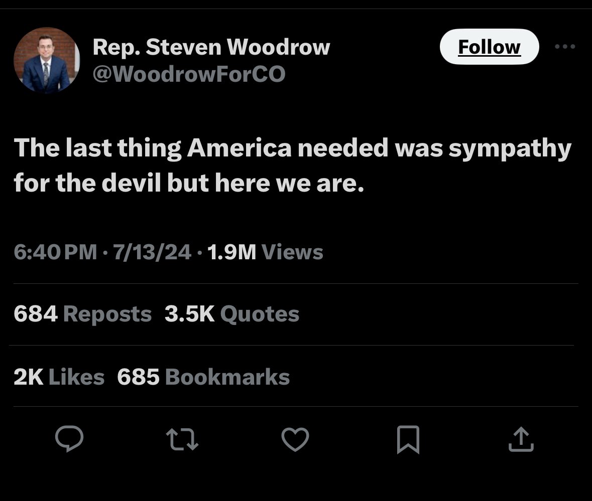 State Rep. Steven Woodrow of Colorado is the CHAIR of the State, Civic, Military, &amp; Veterans Affairs Committee 

He should resign from Chairmanship

He should resign from the legislature 

Disgusting and dishonorable 

Call his office: 303-866-2967