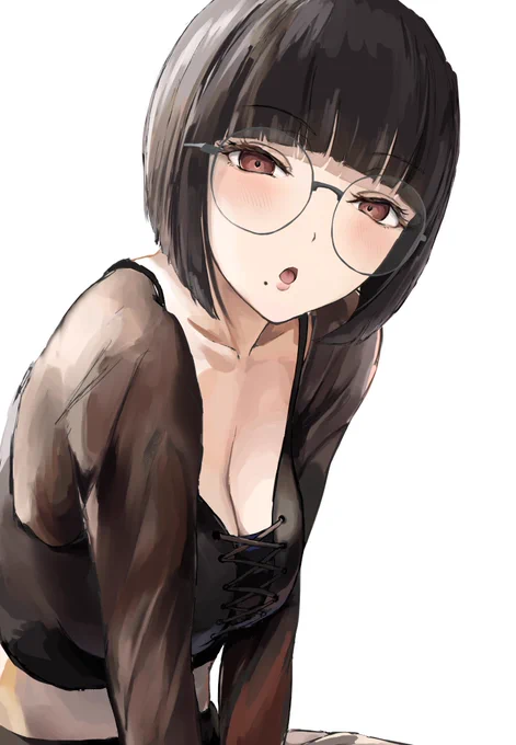 rkgk(丸メガネとパッツンショートと黒) 