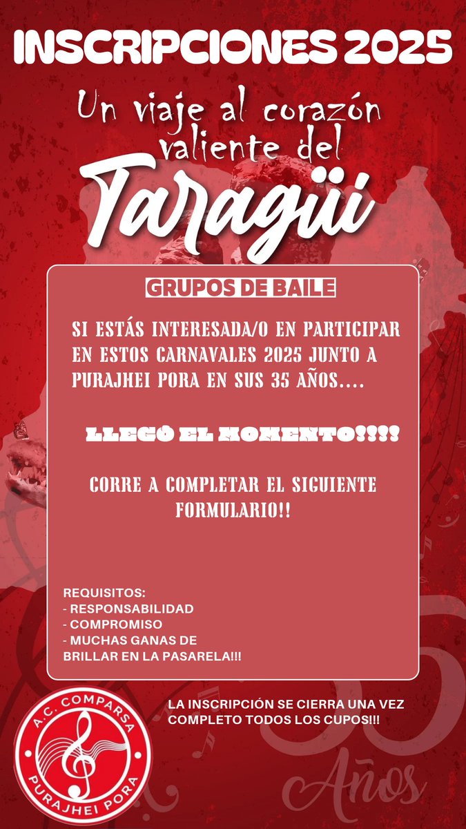 PurajheiPora's tweet photo. Corre a inscribirte, se agotan rápido los cupos!! https://t.co/cVO9NAfiwj https://t.co/MYZQou03uO