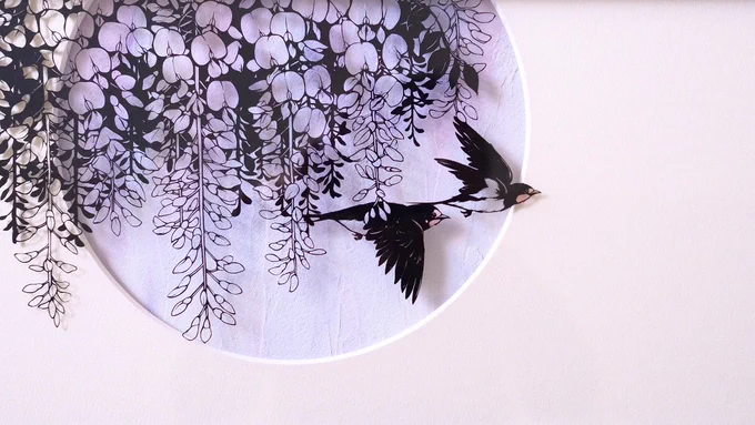 切り絵作家四人展 -nonpareil-  2024年7月17日(水)～7月30日(火) 会期中無休/入場無料 10時～20時、最終日は17時閉場  大丸梅田店11階 アートギャラリーウメダ 大阪市北区梅田3-1-1  下村優介   椿あぐり   辻  真柄あゆみ 