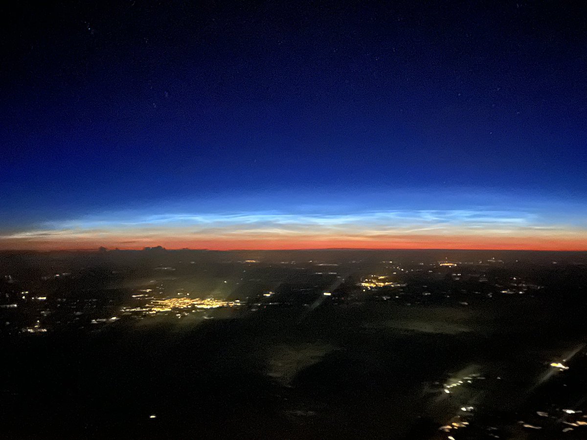 hoddington's tweet photo. Bit of weather dodging over Serbia on the way home this evening, and then some really pretty noctilucent clouds over Germany https://t.co/bk5WwUQCyS