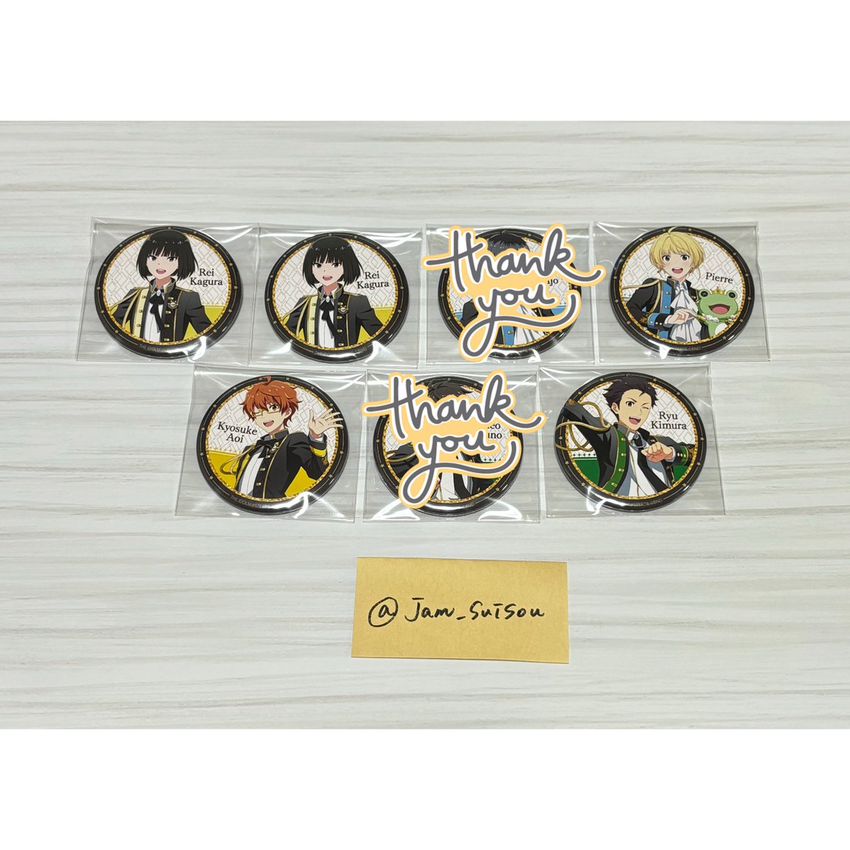 jam_suisou's tweet photo. 【交換】

アイドルマスター SideM 9th STAGE 
～MIR＠-CIRCLE CRESCENDO～ 
トレーディング 缶バッジ 

譲:麗(2).ピエール.享介.龍
求:輝.薫.翼  
    北斗(1)

9th現地本日の交換希望です。
こちら検索からでもお気軽にお声がけください https://t.co/coohTOpVso