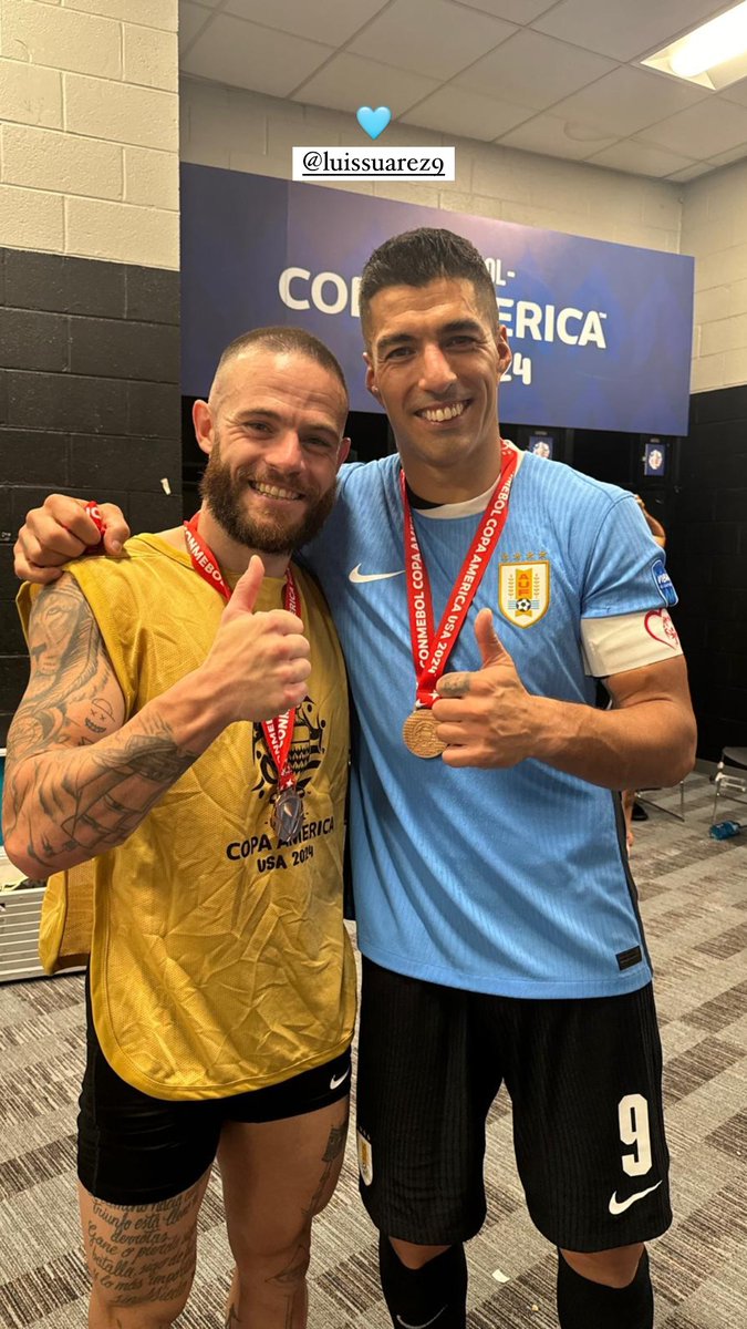 SC_ESPN's tweet photo. ¿Cuántos MG se llevan Nahitan Nández y Lucho Suárez con el bronce de la #CopaAmérica2024? https://t.co/MIY0uRY1PX