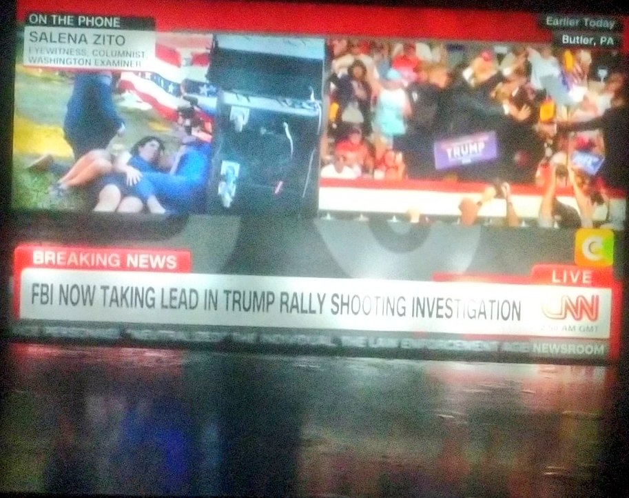 Selena Zito, eye witness, columnist , Washington examiner says there was an evacuation that happened and she saw wheelchairs left behind. <a href="/CNN/">CNN</a> <a href="/cnni/">CNN International</a> reports. #DonaldTrump