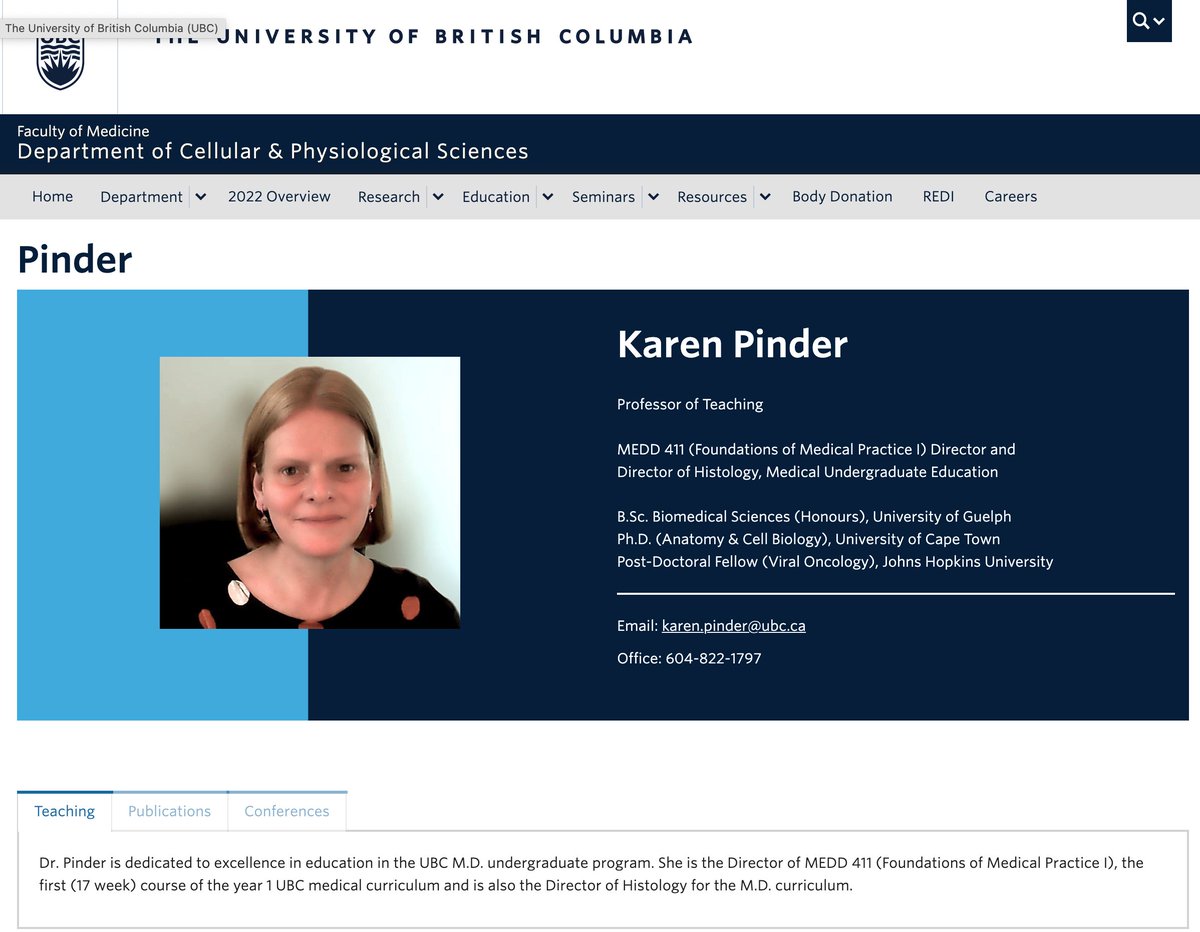 <a href="/ianmiles/"></a> Here is the info for <a href="/DrKarenPinder/">Dr Karen Pinder 🔬</a> PUBLICLY POSTED by the University of British Colombia (<a href="/UBC/">University of British Columbia</a>).

Office phone #: 604-822-1797
Email: karen.pinder@ubc.ca  

Source: cps.med.ubc.ca/faculty/pinder/ (Archive: web.archive.org/web/2024071402…, archive.is/yrhLS)

x.com/stillgray/stat…