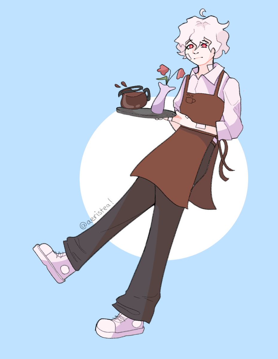 aeristea's tweet photo. Revenge! ⭐️

User: floppity
Character: Sugar

he’s a barista who loves flowers!!!! HIS BROTHER IS CALLED SALT!!!!! Just so cute all around :’) https://t.co/kbaKHU2IB2