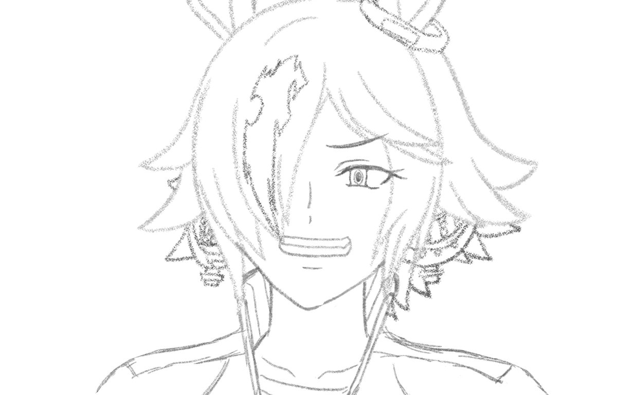 ウオッカをやたら描き始めている。
これはまだラフ。 
