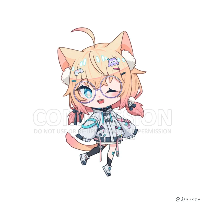 I illustrated chibis for MinikoMew's merch! Go check it out! 