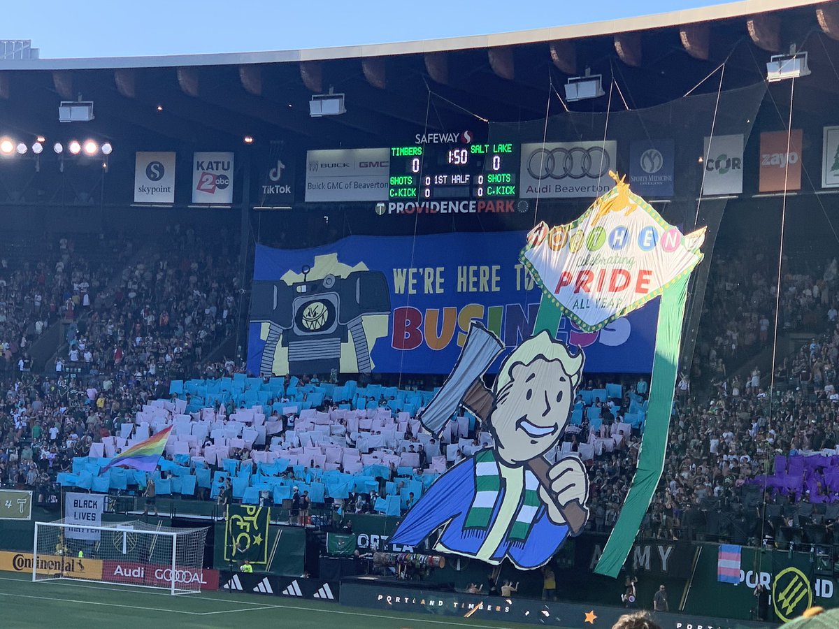 Timbers Army pride Tifo from today’s match against RSL. #RCTID