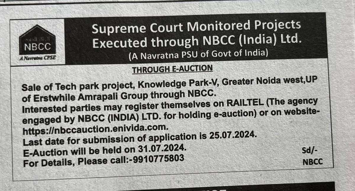 IDetwani's tweet photo. lot of people have invested in this project since 2008, all the claims are registered with officials who assured this project will be revived instead this ad in in newspaper.. conspiracy to due poor retail investors https://t.co/Q6L1XzSNrq