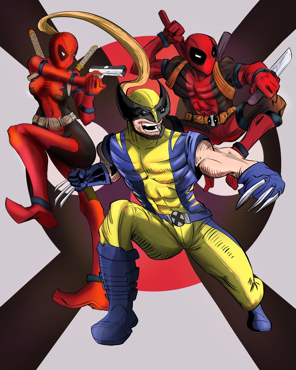 Modojo2's tweet image. Here’s a fanart I made for the upcoming movie Deadpool x Wolverine! Can’t wait! 

🙏Poses by @theposearchives 
@deadpoolmovie