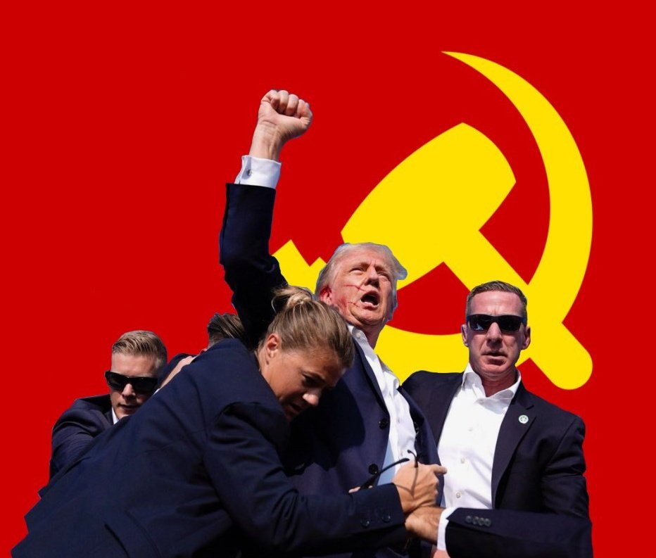 TheLeeek's tweet photo. 'Trump's Assassination Attempt' likely a conspiracy by the deep state against Trump's MAGA-communism. https://t.co/tFDyyytsDm