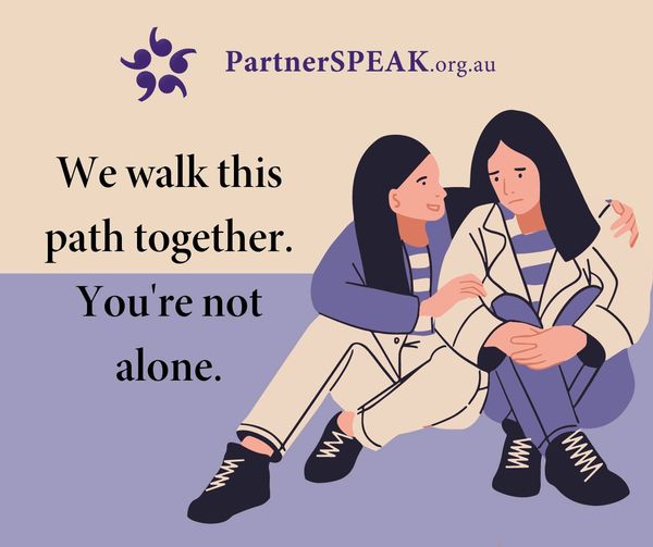 PartnerSPEAK's tweet photo. Feeling isolated? PartnerSPEAK offers a safe space to share your story and find support. You’re not alone. #Support #Community https://t.co/KBKXU6FEb1