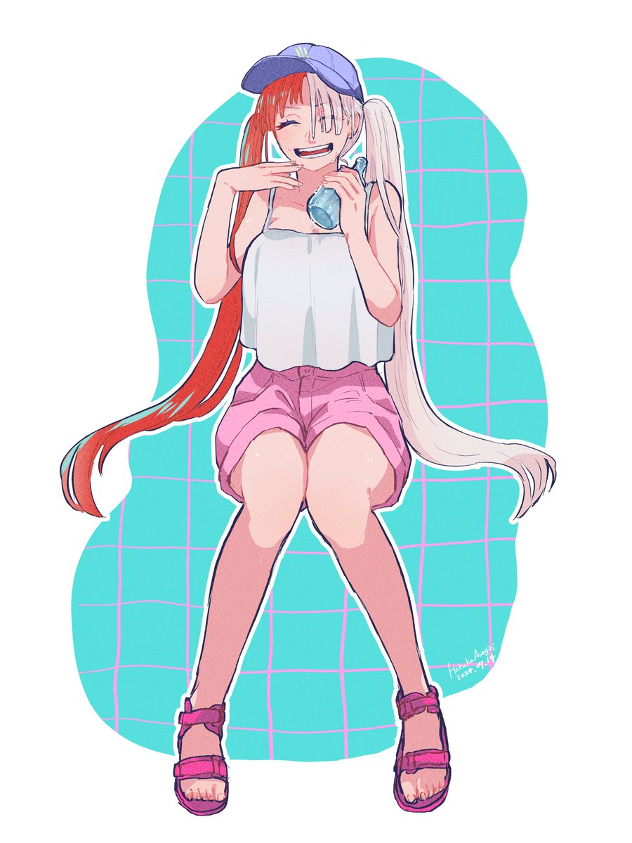 「\暑いね!/ 」|朝霧ハルカのイラスト