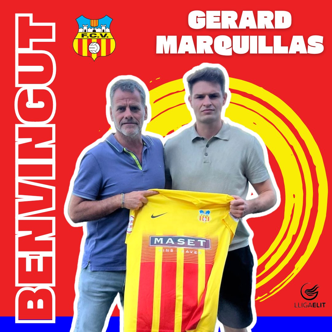 🤝 𝐅𝐈𝐓𝐗𝐀𝐓𝐆𝐄
✅ Gerard Marquillas (14/03/2001)

➡️ Central que aglutina una bona sortida de pilota i contundència defensiva. Arriba procedent del Granollers.

🔴🟡 Benvingut, Gerard!!

#LligaElit #FemCentVint