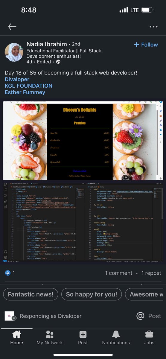 Divaloper1's tweet photo. We love it when our Divas show their progress!!!!
#TellADiva
#techdivas
#empowerment
#girlcode
#womenintech
#wimenwhocode https://t.co/XDsXPfHoTv