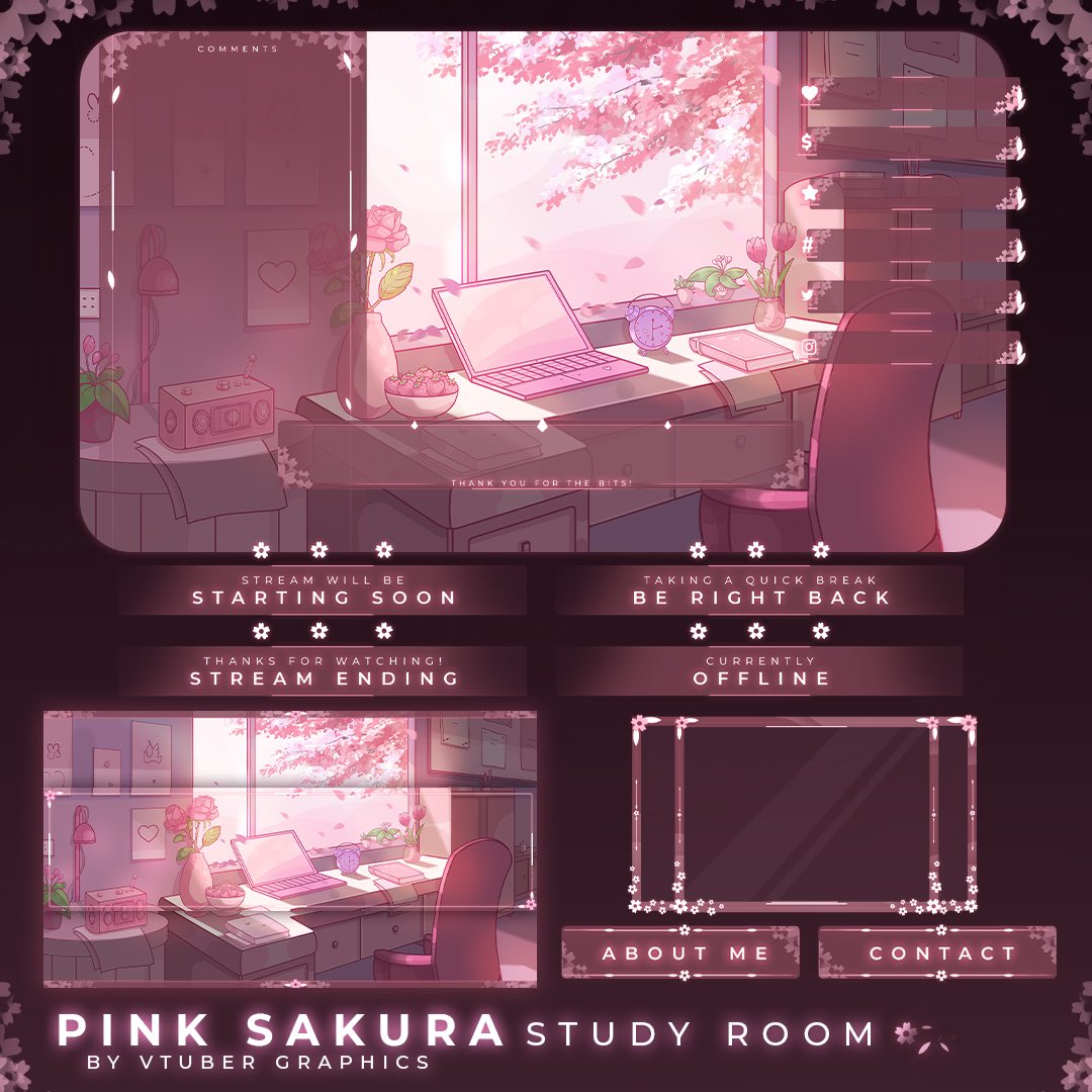 What’s your room style aesthetic 📖 

❄️ Winter Night Stream Pack
🕊️ Light Academia Stream Pack
🌼 Soft Cottagecore Stream Pack
🌸 Pink Sakura Stream Pack