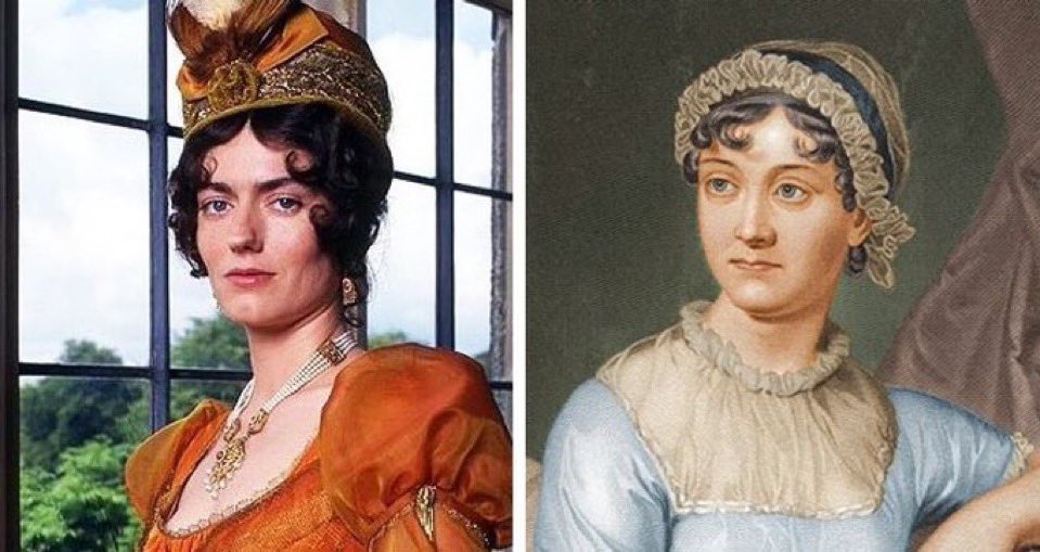 JaneAustenLIVES's tweet photo. Anna Chancellor, who played Caroline Bingley in the 1995 adaptation of Pride &amp; Prejudice is an Austen descendant. She can trace her lineage maternally to Edward Austen. He offered Chawton Cottage rent free to his mother &amp; two sisters. #JaneAusten is Anna's eight-times great aunt. https://t.co/qreSmxEtn1