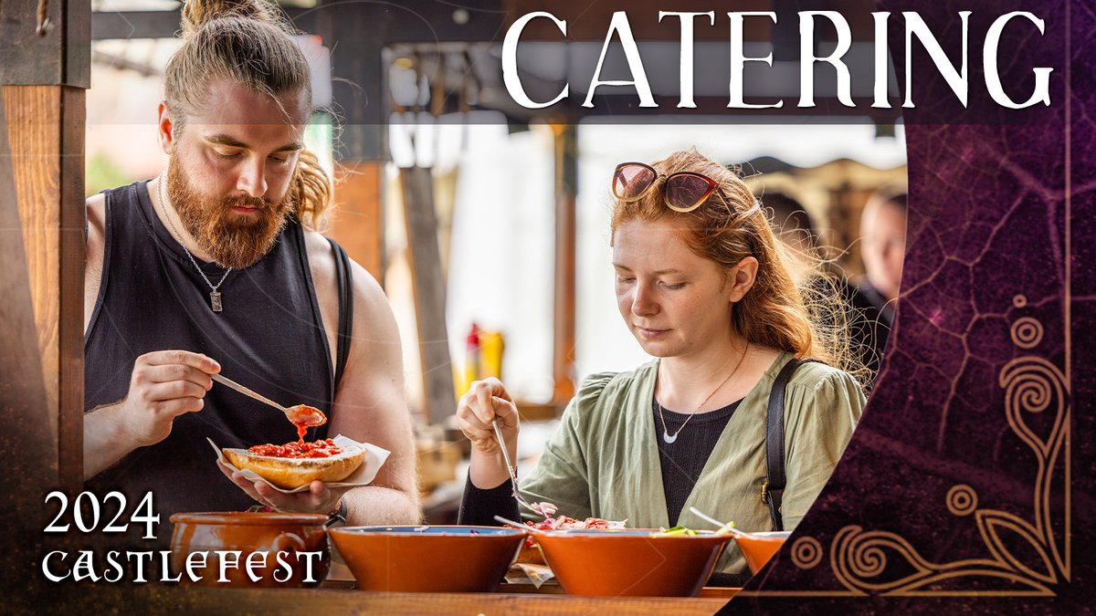 Who’s hungry?
We once again have a fantastic selection of delicious food and drinks at Castlefest. You can find the full range of offerings from our caterers on our website. Where possible, we have also included additional allergen information: bit.ly/CF24food