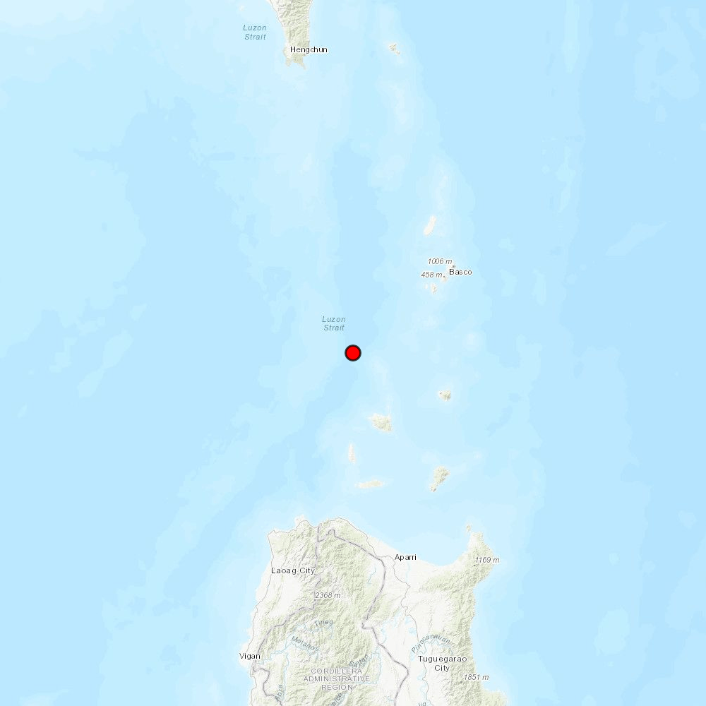 EQuakeBot's tweet image. M4.40 #earthquake (#sismo) 102 km SW of #Basco, #Philippines 44 minutes ago! More info: earthquake.usgs.gov/earthquakes/ev…