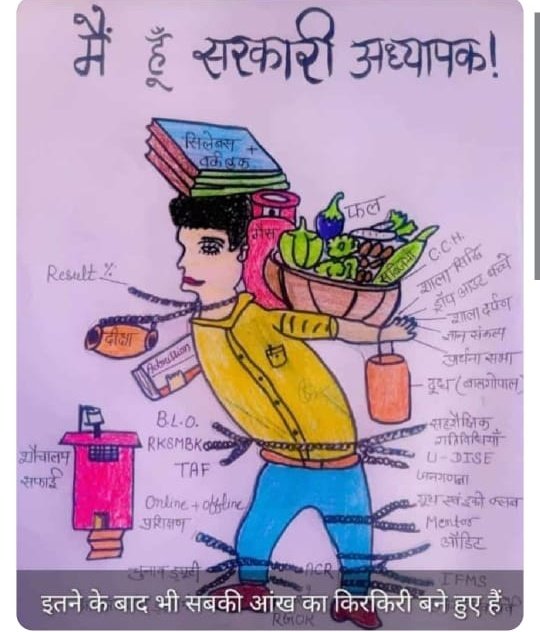 vaibhavphy's tweet photo. शिक्षकों की सुनो पुकार
बंद करो "अत्यचार" ।

सरकार को उत्तरप्रदेश के शिक्षकों के बारे में गंभीरता से सोचते हुए इनके हितों में फैसला लेना चाहिए।
#NoInfraNoAttendance
#standwithupbasicteachers
#मांगो_के_सम्मान_में
#शिक्षक_है_मैदान_में
#boycottOnlineAttendance https://t.co/hYPOhCNMHD