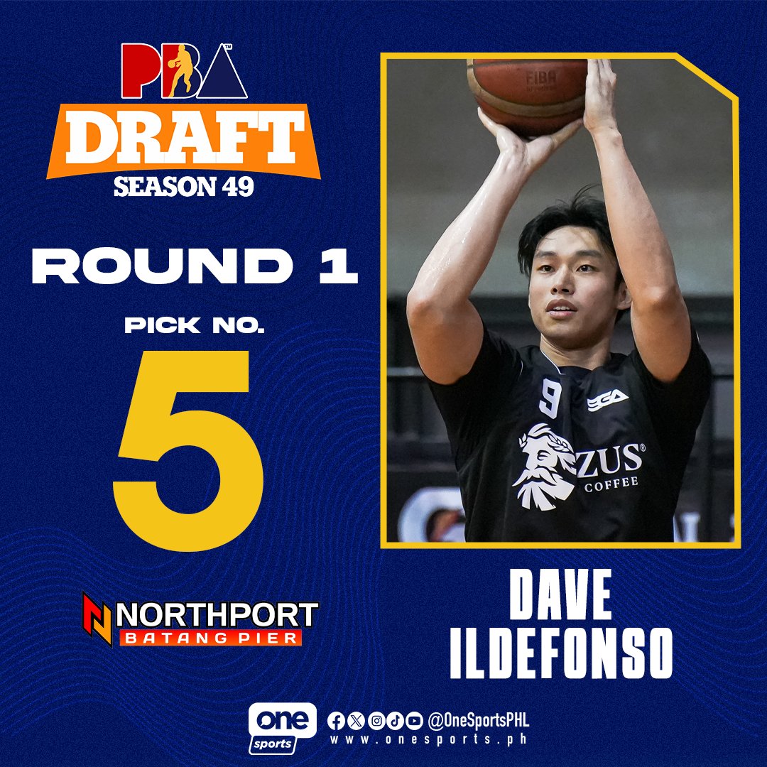 OneSportsPHL's tweet photo. ANCHORING THE FUTURE ⚓

NorthPort secures Dave Ildefonso as its no. 5 pick in the PBA Season 49 Draft!

#PBASeason49 #PBADraft #PBAAngatAngLaban https://t.co/9P7uctsyNq