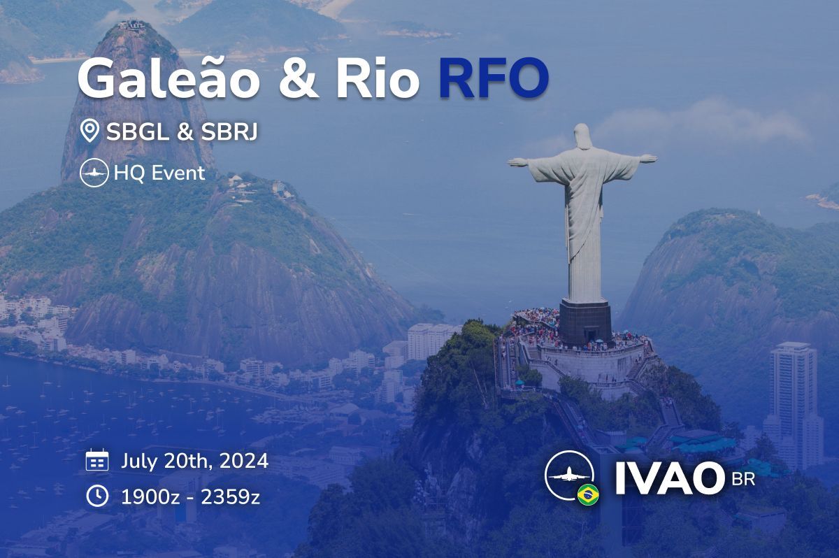 ivaoaero's tweet photo. ๐๏ธ Galeรฃo & Rio RFO ๐๏ธ
๐ We invite you to join us on July 20, 2024 at Galeรฃo & Rio Real Flight Operations. We want to see you there!
#ivao #ivaoevents #ivaobrazil #brazil #rio #sbgl #sbrj #riodejaneiro #aviation #dailyaviation #rfo #christthereedimer https://t.co/35tZj4rzWN