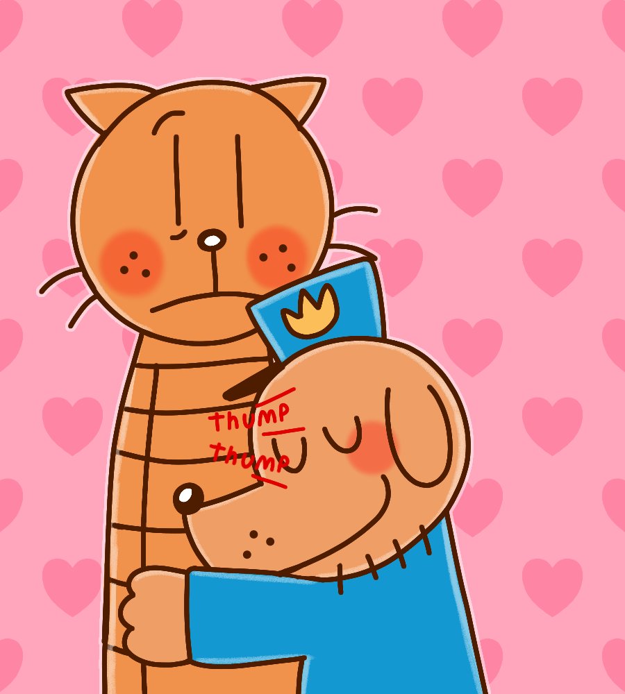 supatidalwave's tweet photo. Dog Man hugs Petey.

At first Petey protests, but he finds his heart beating faster and harder. It's so noticeable that even Dog Man catches it, and decides to listen to his heart as well. Petey feels strangely content with it. https://t.co/PUPw82kprZ