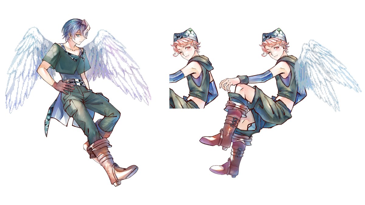 2_ennn's tweet photo. super quick #vcb23 mao:3c main sprites post
with my trench buddy and emergency plastic surgeon @fluffalpenguin as always 😹⛏️🪨
the camo is actually cat print :3c by the way :3c https://t.co/iLiKTNrE1Q