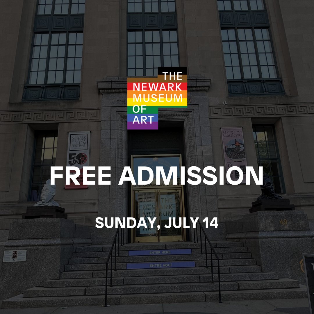 NewarkMuseumArt's tweet photo. π³οΈβπβ¨ In honor of the Newark Pride Parade, admission to the museum is FREE today, Sunday, July 14! Explore our galleries and cool off in the Court, which will serve as a cooling station for parade-goers. We're open from 10am - 5pm. Come celebrate with us! #NewarkPride https://t.co/fJ8LuNuErw