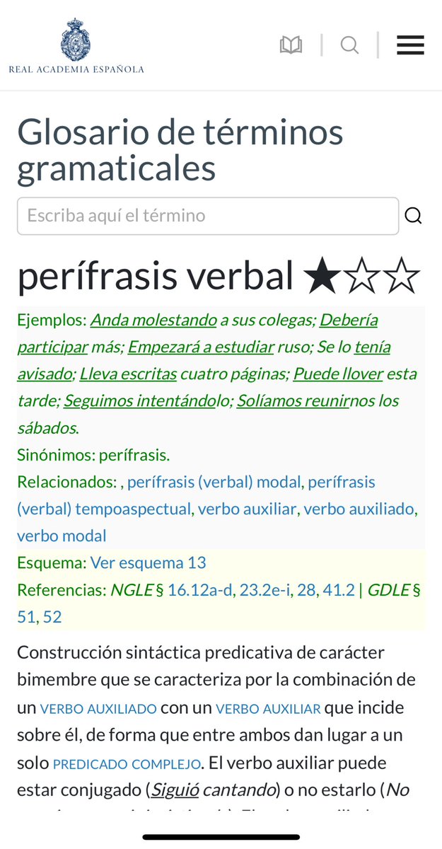 Salblalo's tweet photo. @RAEinforma Hola. He seguido su enlace para leer el artículo sobre las perífrasis verbales y he encontrado lo que me ha parecido una errata: *extrajeros.
Envío dos pantallazos del artículo por si les resultasen útiles #dudarae @RAEinforma https://t.co/78AXlt6Dxc