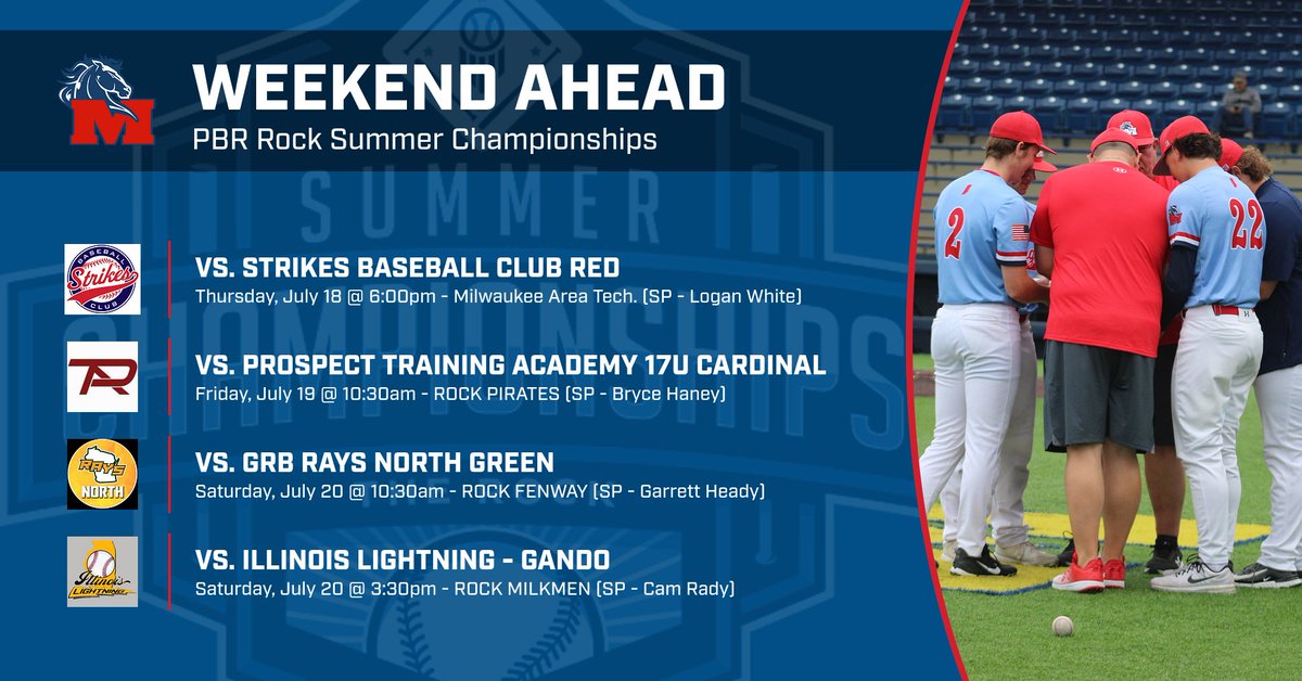 Indiana Mustangs 17u - Fenimore (@mustangs17u) on Twitter photo Final weekend of the summer is already upon us and here is the Weekend Ahead at The Rock! <a href="/1MustangsNation/">Indiana Mustangs</a> <a href="/TheRockComplex/">TheRockSportsComplex</a>
Thursday
SP: <a href="/LoganWhite2025/">Logan White</a>
Friday
SP: <a href="/2025_bryce/">Bryce Haney 2025</a>
Saturday (Game 1)
SP: <a href="/Garrett_heady/">GARRETT HEADY</a>
Saturday (Game 2)
SP: <a href="/camrady/">Cam Rady</a> Final weekend of the summer is already upon us and here is the Weekend Ahead at The Rock! <a href="/1MustangsNation/">Indiana Mustangs</a> <a href="/TheRockComplex/">TheRockSportsComplex</a>
Thursday
SP: <a href="/LoganWhite2025/">Logan White</a>
Friday
SP: <a href="/2025_bryce/">Bryce Haney 2025</a>
Saturday (Game 1)
SP: <a href="/Garrett_heady/">GARRETT HEADY</a>
Saturday (Game 2)
SP: <a href="/camrady/">Cam Rady</a>