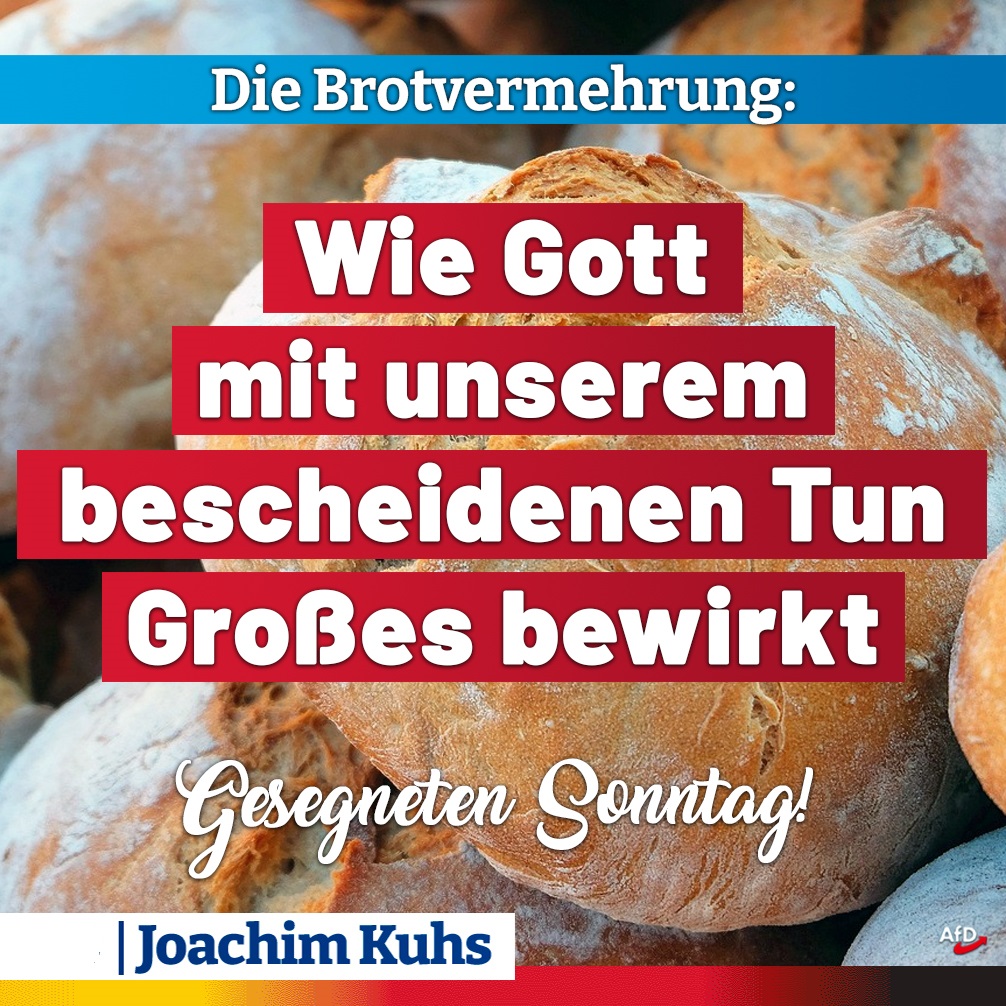 Die #Brotvermehrung: Wie Gott mit unserem bescheidenen Tun Großes bewirkt

#Sonntag

facebook.com/joachimkuhs/po…