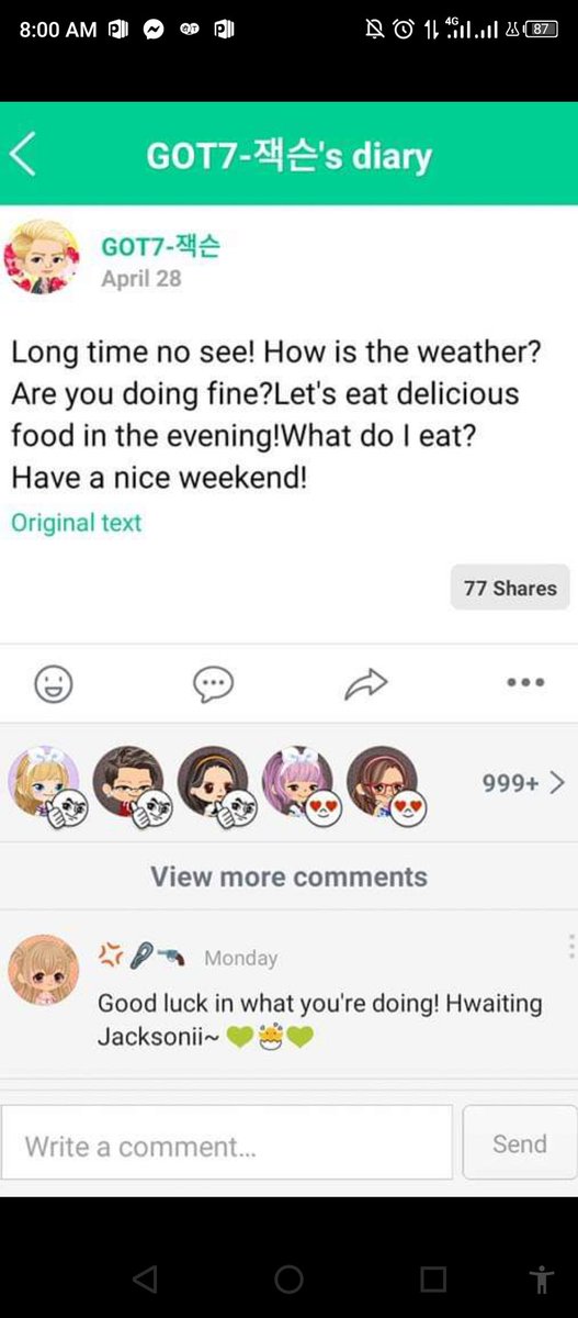 pinkboemi's tweet photo. The day I met @JacksonWang852 avatar in @LINEPLAY_jp 7 years ago..Now I miss again this game.💔Please comeback.😭
I collect all GOT7 items here.😍😍😍
#GOT7 #JacksonWang #lineplay https://t.co/pKCZwWeXmX