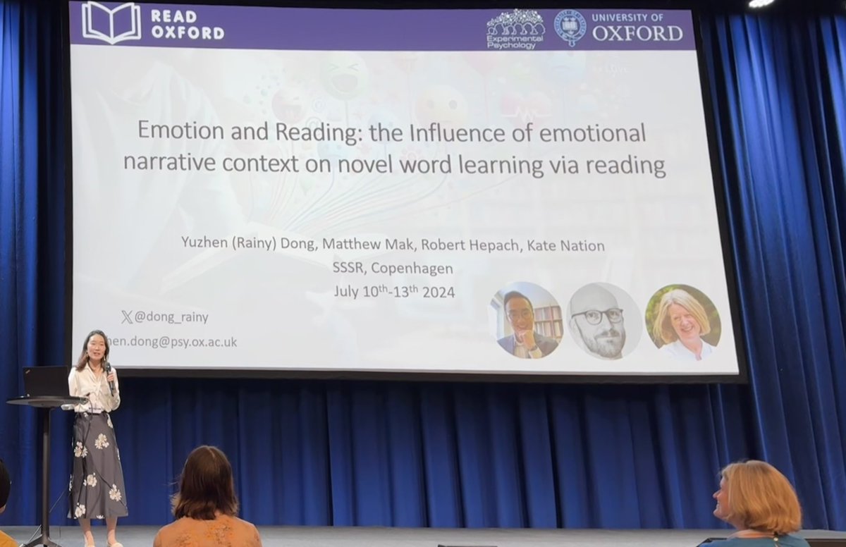 Yuzhen (Rainy) Dong (@dong_rainy) on Twitter photo Had an amazing time at #sssr2024 in Copenhagen! Enjoyed the talks, discussions and reconnecting with friends. Big thanks to everyone who attended my talk as part of the symposium on Emotions and Reading chaired by <a href="/JaneOakhill28/">Jane Oakhill</a> and <a href="/ReadOxford/">Kate Nation</a> Had an amazing time at #sssr2024 in Copenhagen! Enjoyed the talks, discussions and reconnecting with friends. Big thanks to everyone who attended my talk as part of the symposium on Emotions and Reading chaired by <a href="/JaneOakhill28/">Jane Oakhill</a> and <a href="/ReadOxford/">Kate Nation</a>