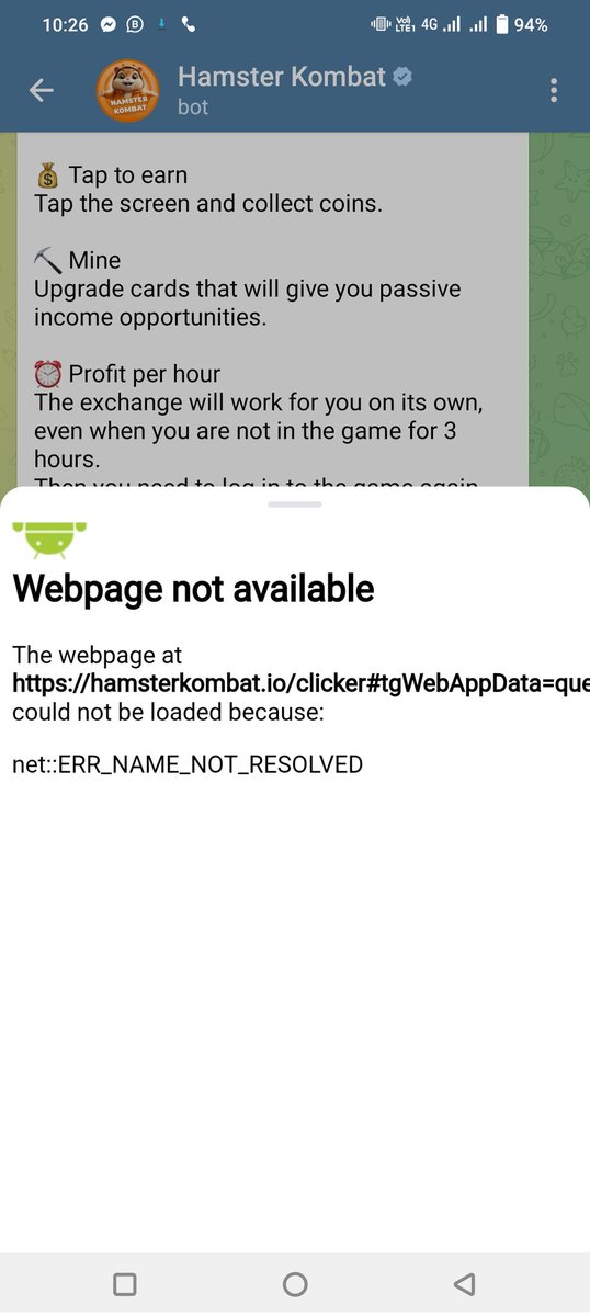 Captain7748's tweet photo. I am trying to open the page sincemorning but I am not able to do it,it is showing an error, please solveit@hamsterfounder@hamster kombat@HamsterCoinNews@HamsterCEo| https://t.co/hrXdZBhljk