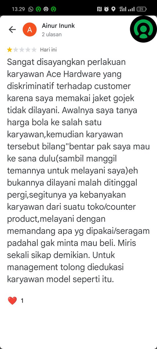 aa_inunk's tweet photo. Miris sekali sikap karyawan Ace Hardware Central Parkir Kuta 
@AceHardware @Lambe_Turah https://t.co/lHyYGSGmiA
