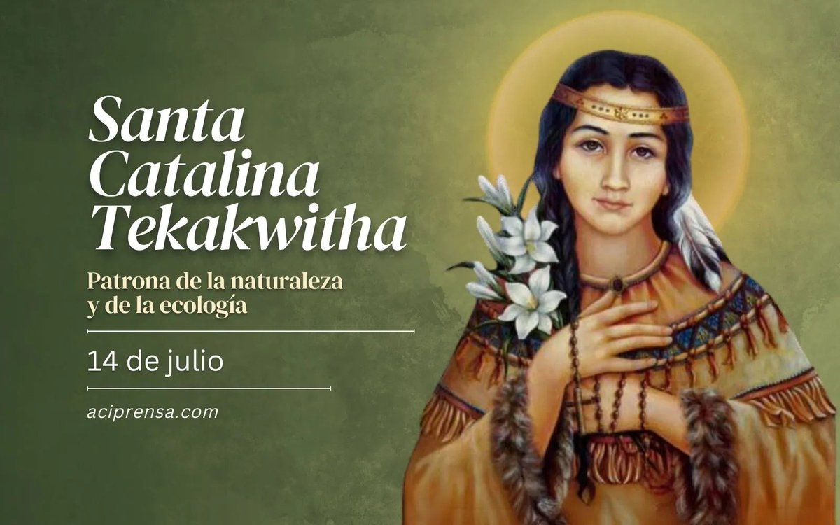 news_vaticano's tweet photo. Hoy la Iglesia Católica celebra a Catalina Tekakwitha, la primera santa piel roja https://t.co/fXv8kiGbfh https://t.co/x3WHlP1t3T
