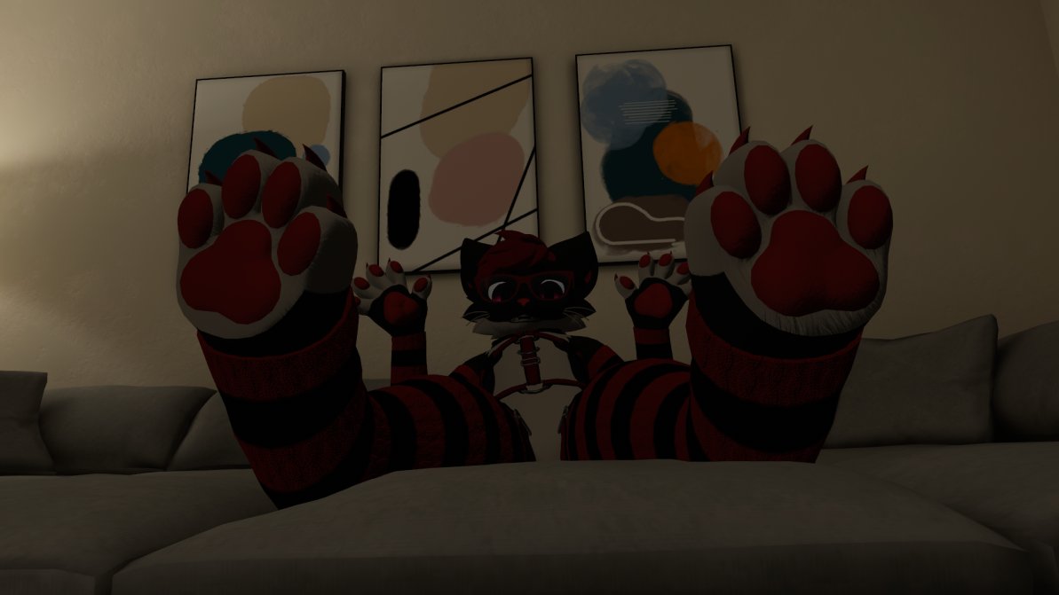 Thundy030's tweet photo. Ah! Whatcha staring at down there lil micro, you wanna taste my beans?, Say hello to my new mayu made by an awesome friend (@GrapeDoggo), Go check him out! #beans #furry #micro #macro #sizediffence #Vr #VRChat #cute #mayu https://t.co/AVHmxCXvak